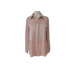 Mango Light Pink Satin Two-toned Collared Shirt | Pre loved |