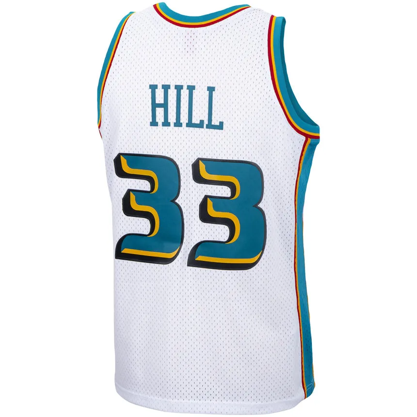 Men's Detroit Pistons Grant Hill Mitchell & Ness White 1998-99 Hardwood Classics Swingman Jersey