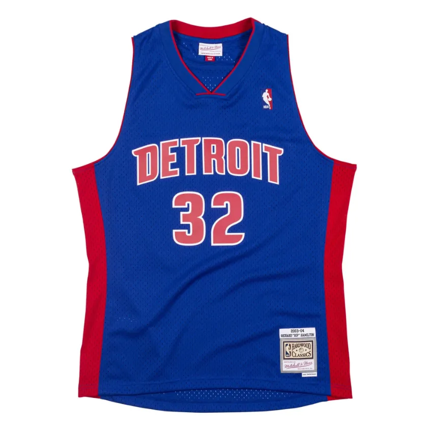 Men's Detroit Pistons Richard Rip Hamilton 2003-04 Royal Mitchell & Ness NBA Men's Hardwood Classic Swingman Jersey