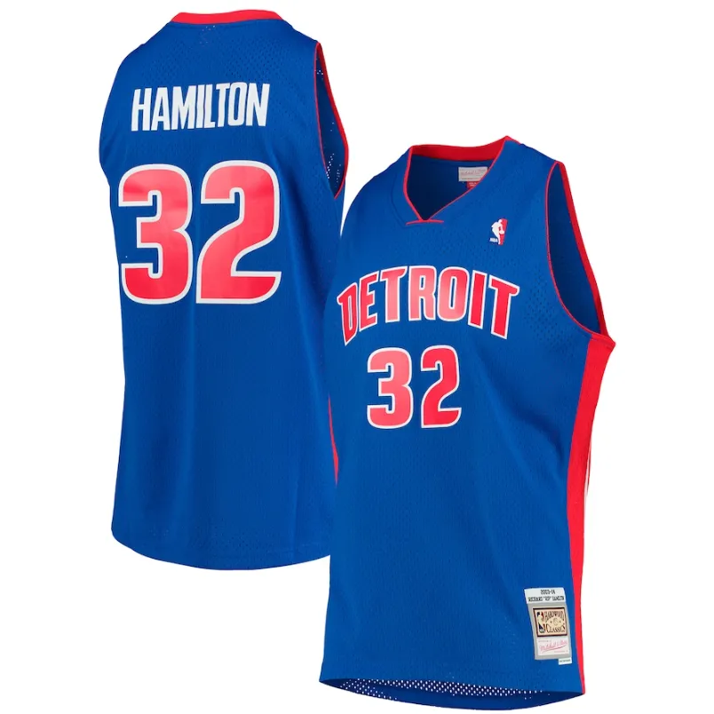 Men's Detroit Pistons Richard Rip Hamilton 2003-04 Royal Mitchell & Ness NBA Men's Hardwood Classic Swingman Jersey