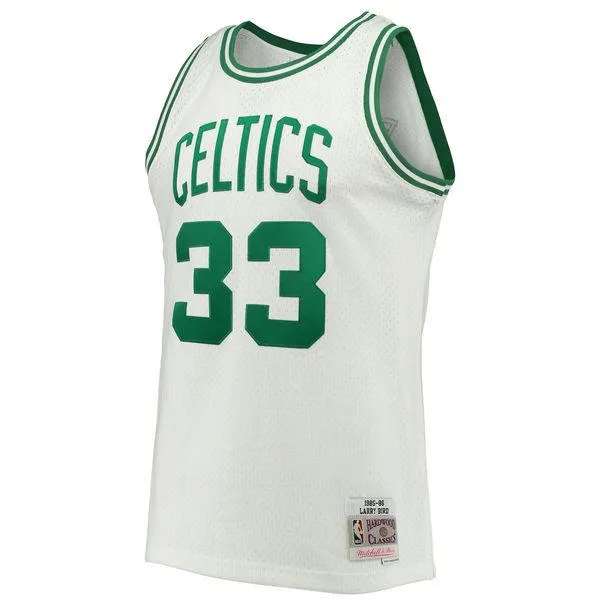 Mens Larry Bird Boston Celtics 1985-86 White Swingman Replica Jersey By Mitchell & Ness