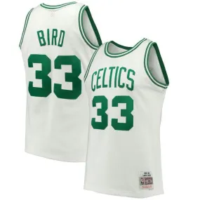 Mens Larry Bird Boston Celtics 1985-86 White Swingman Replica Jersey By Mitchell & Ness