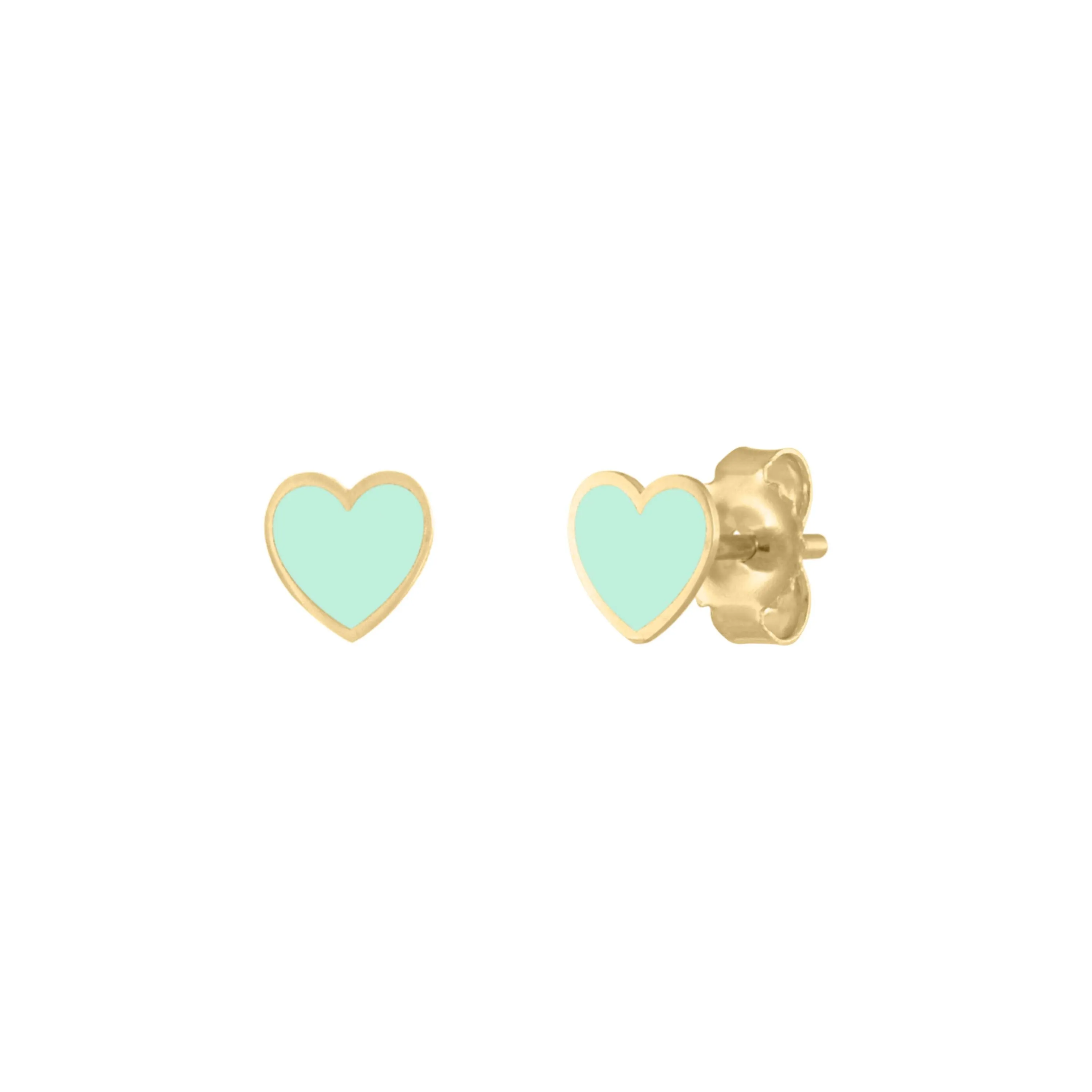 Mini Mini Enamel Heart Studs