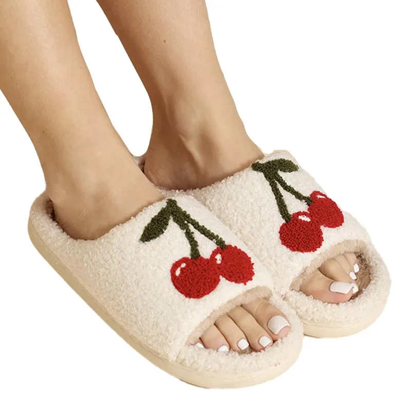 MISS SPARKLING | Open Toe Slippers - Cherries