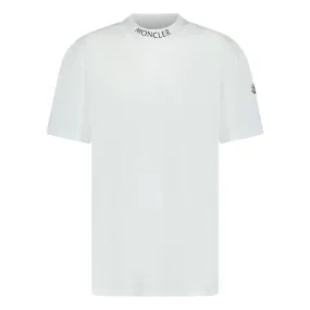 MONCLER LOGO PRINT COTTON JERSEY T-SHIRT WHITE