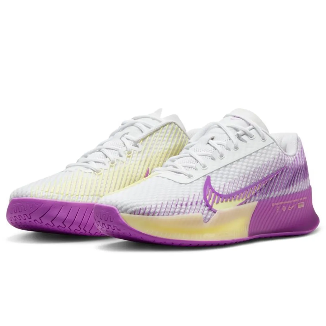 Nike Air Zoom Vapor 11 HC Women Hard Court Tennis Shoes - White/Citron Tint-Fuchsia Dream-Black