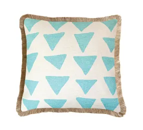 Oak and Ave Cushion - Triangles Sky Blue