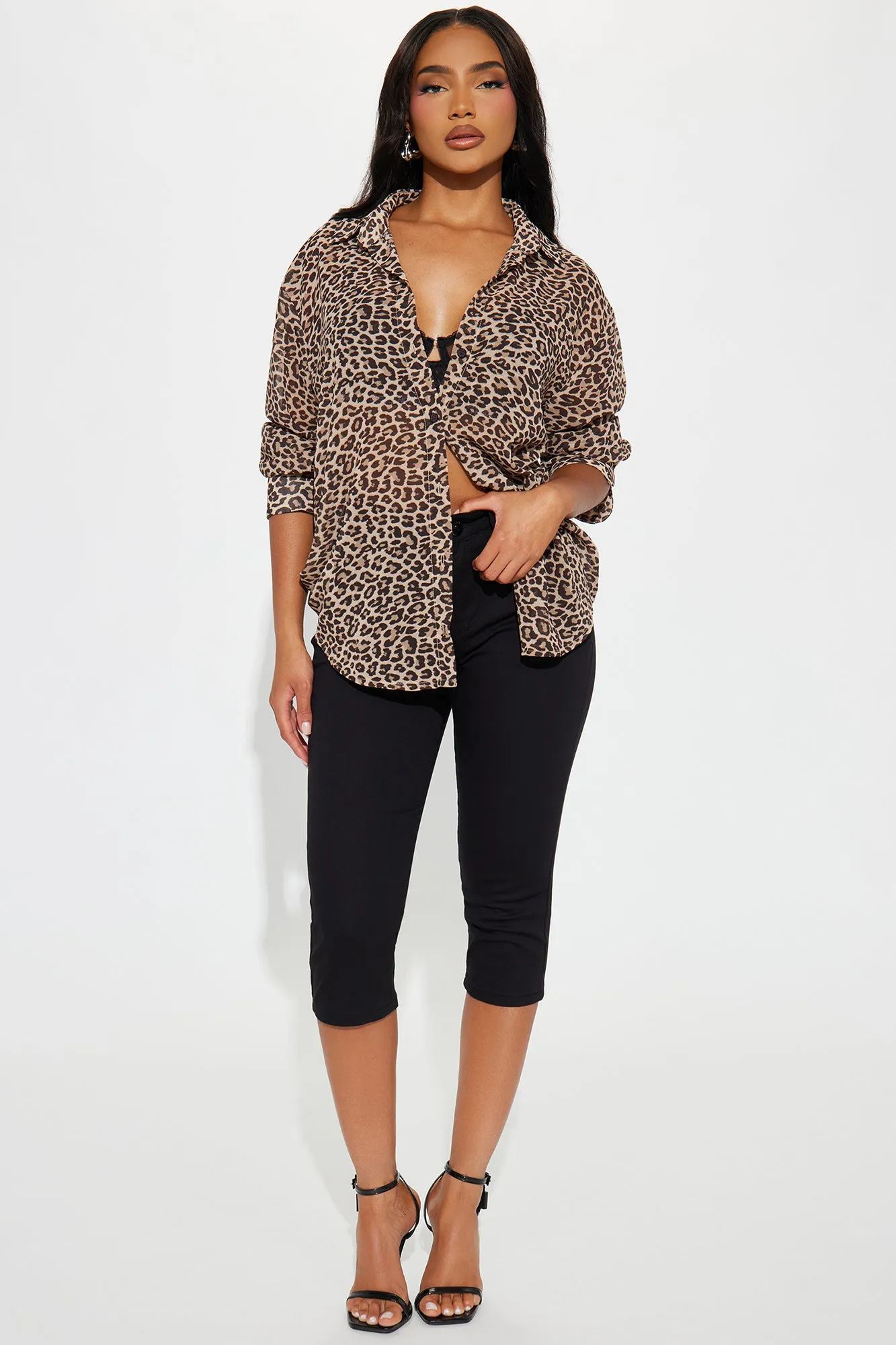 On Trend Leopard Shirt - Brown/combo