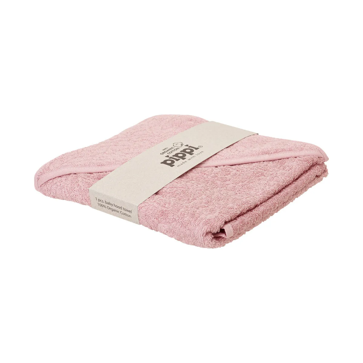 Pippi Organic Cotton Hooded Towel Pale Mauve