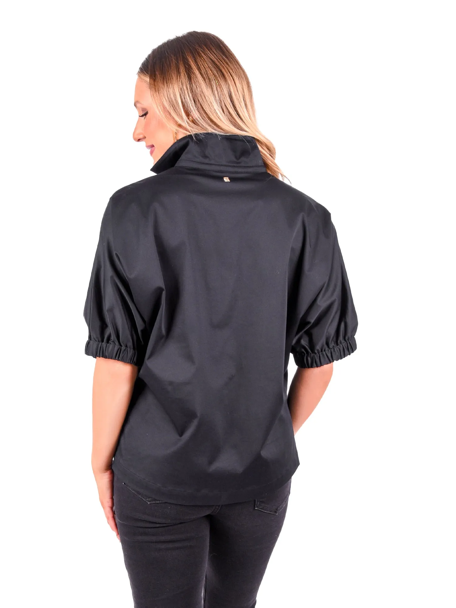 Poppy Top - Black Cotton Poplin