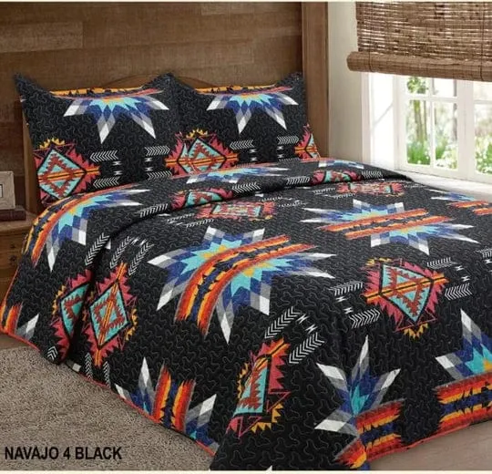 Queen quilted bedding set