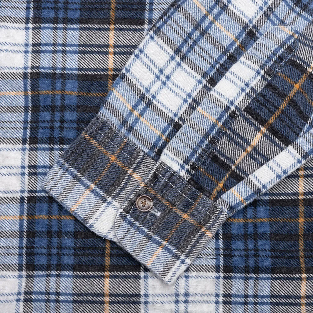 Rebuild by Flannel Shirt Ribbon Shirt - Beige/Navy