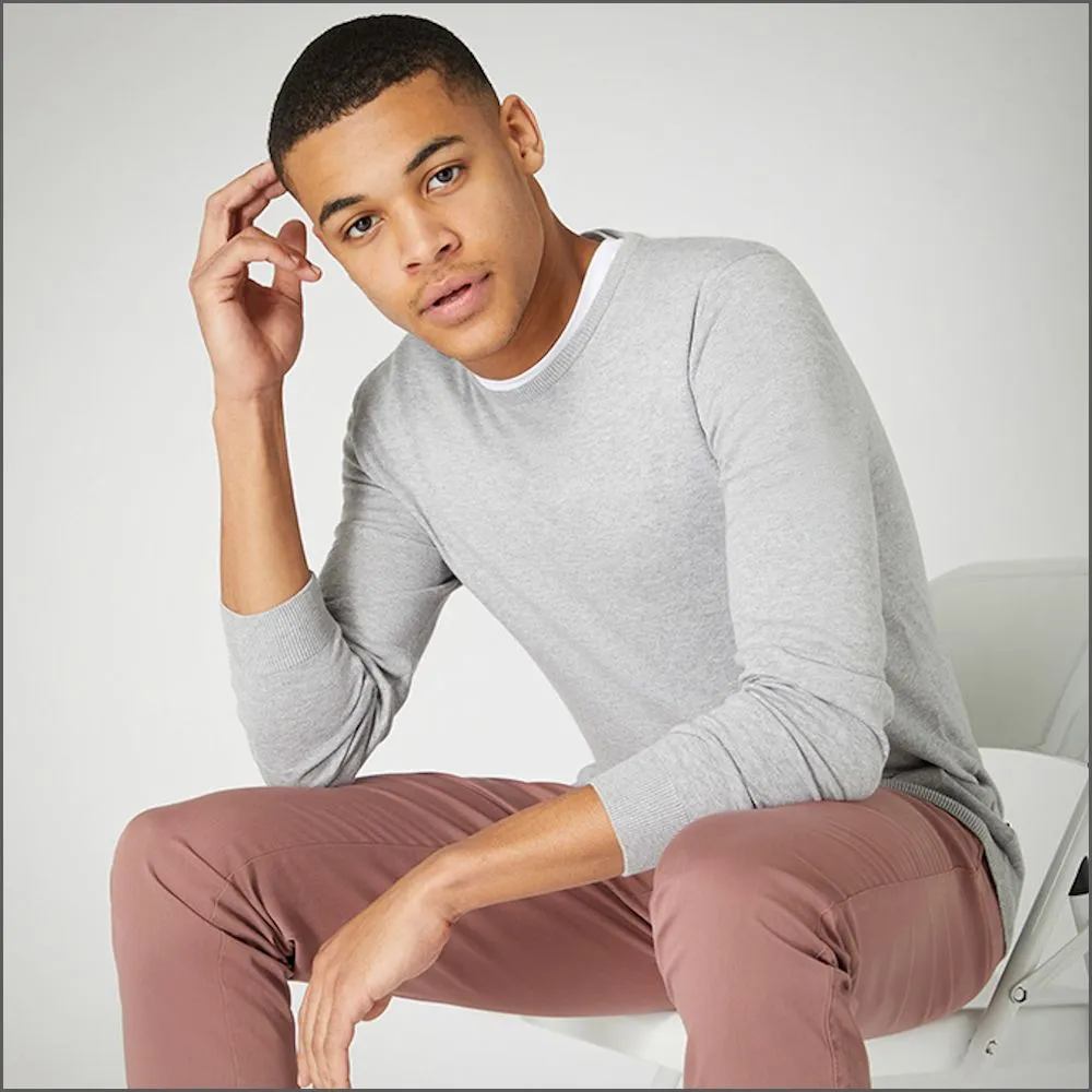 Remus Uomo Cotton Grey Crew Neck Sweater>>