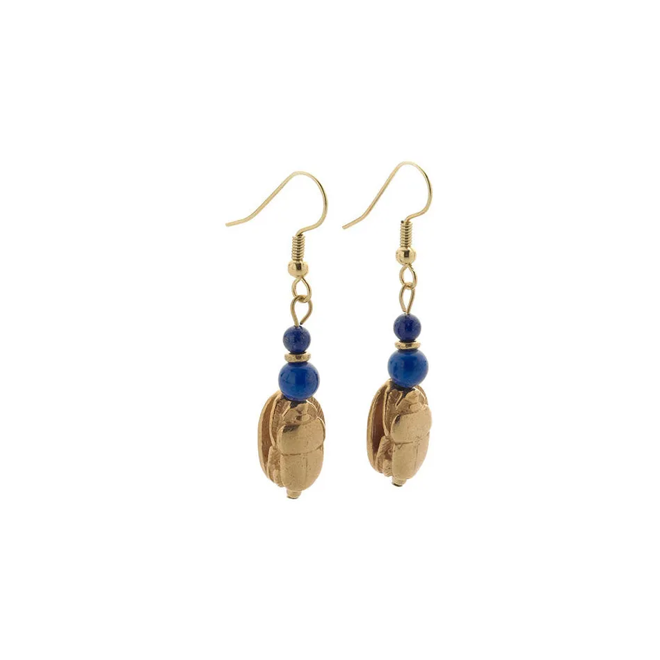 Scarab & Lapis Earrings