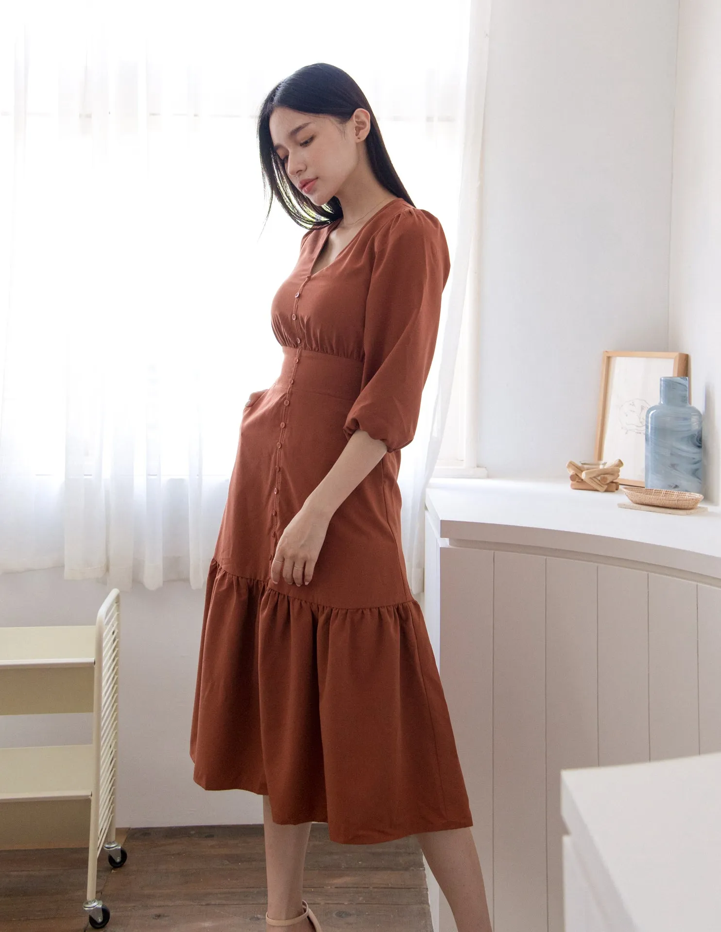 Sienna Dress in Rust