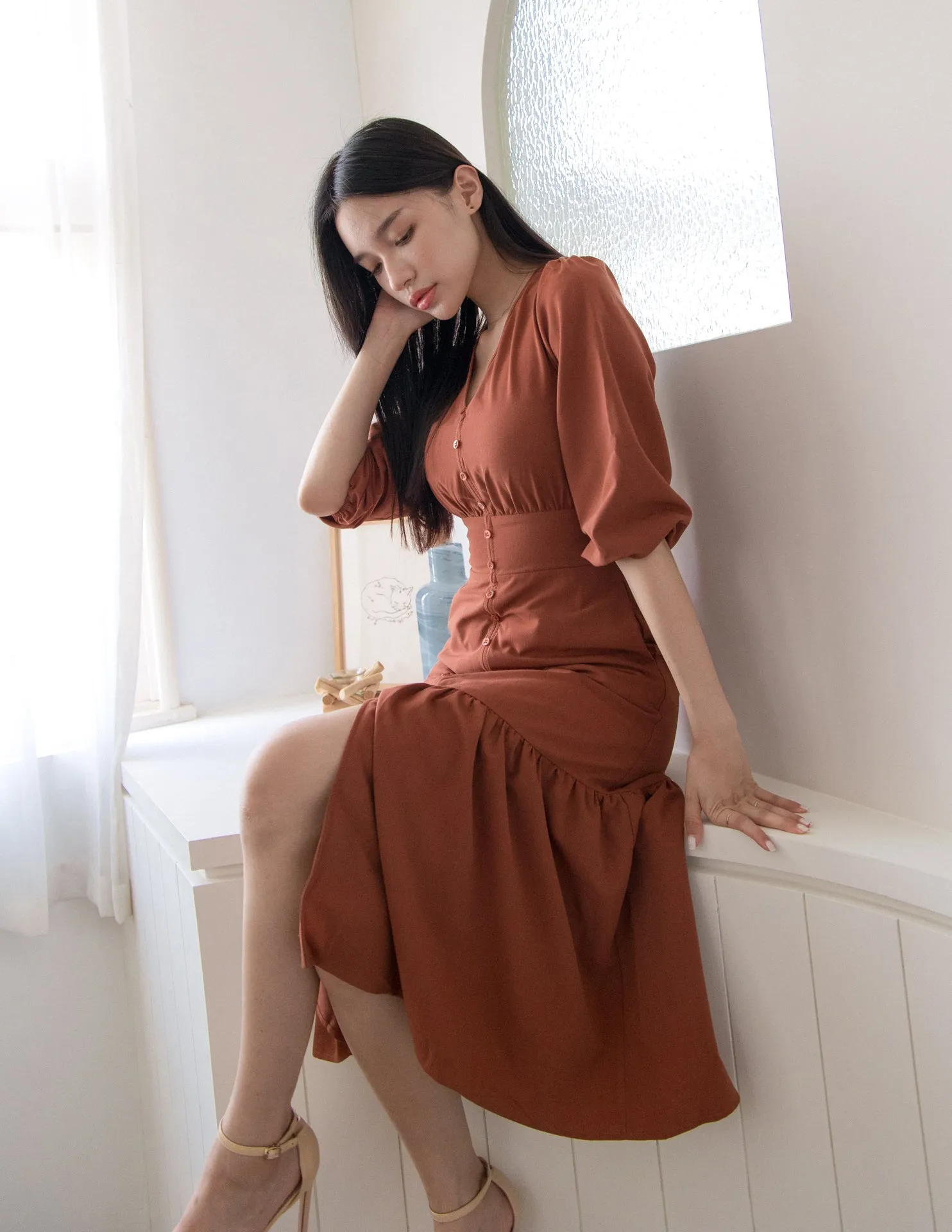 Sienna Dress in Rust