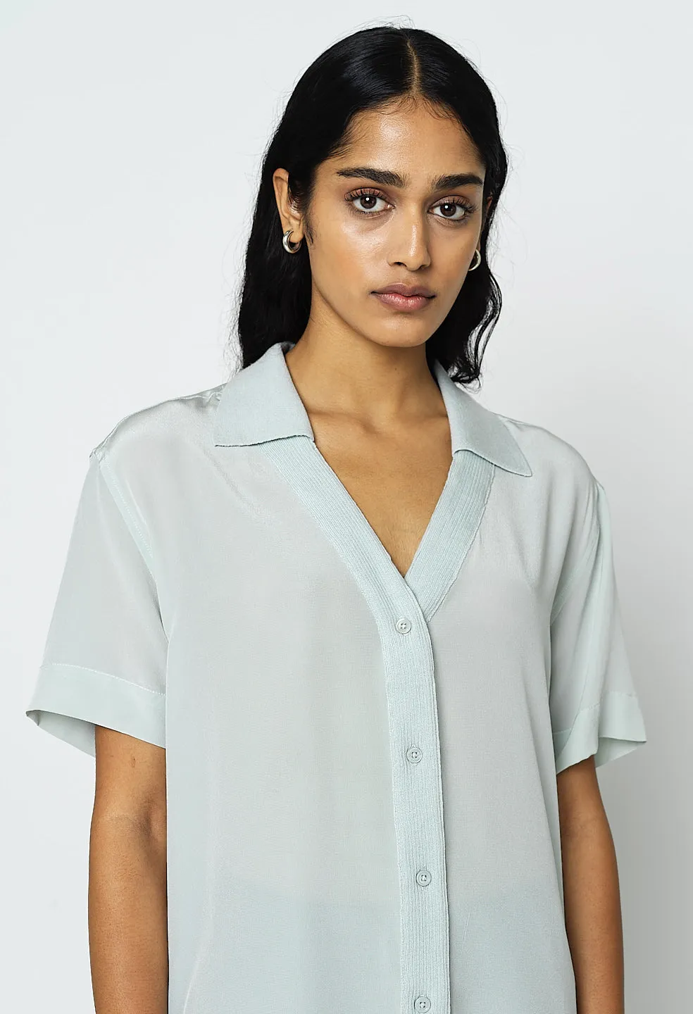 Silk Camp Shirt / Sail