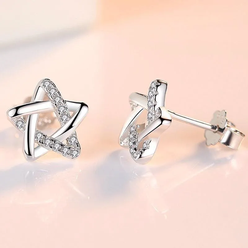 Star Earrings With Stones