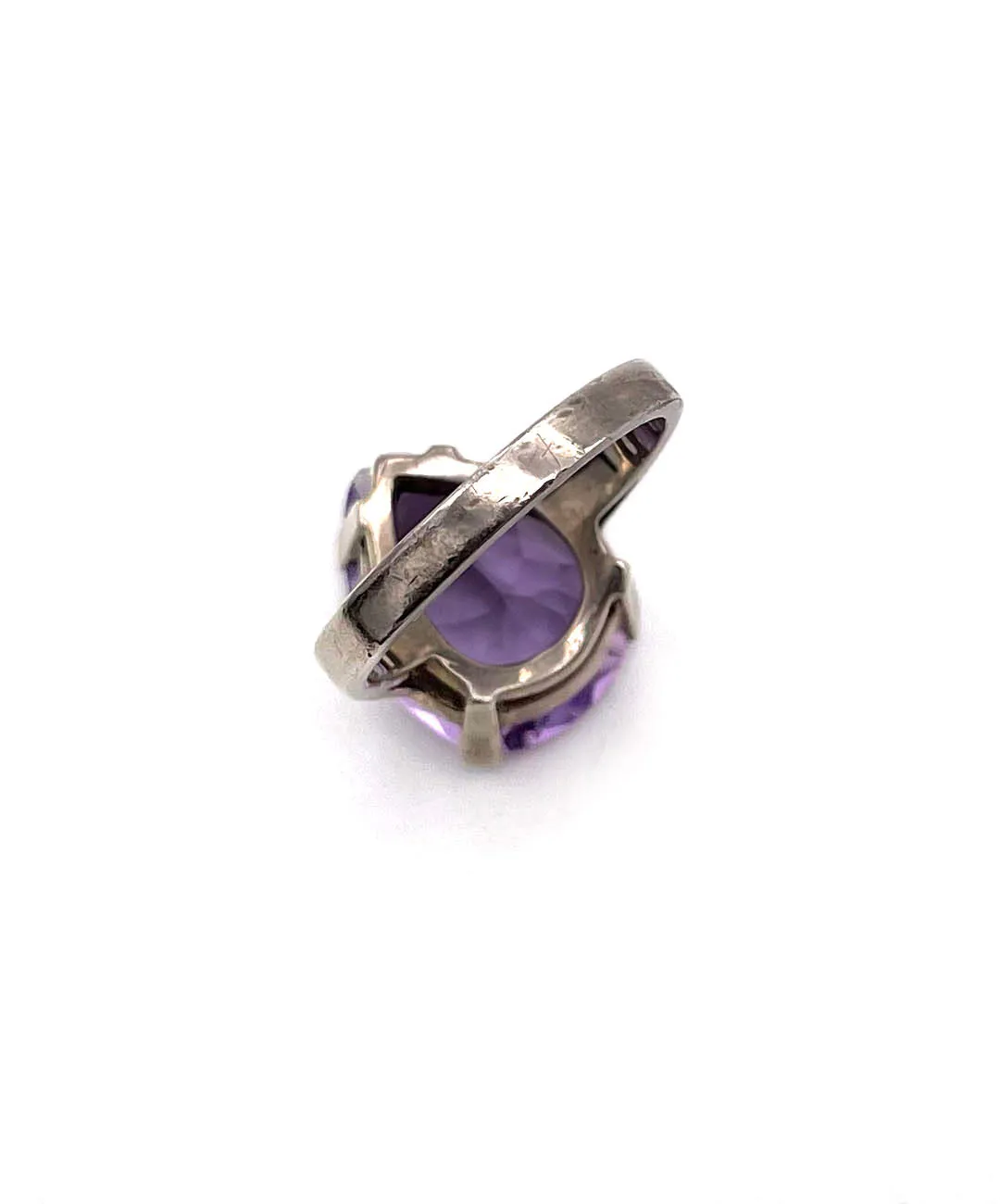 【USA輸入】ヴィンテージ スターリングシルバー パープル ペアシェイプ リング/Vintage Sterling Purple Bijou Ring