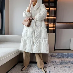 Women Oversize Down Coat,White Down Jacket,Warm Puffy Coat,Loose Fitting Long Down Jacket,Black Down Coat,Warm Winter Coat,Black Puffer Coat