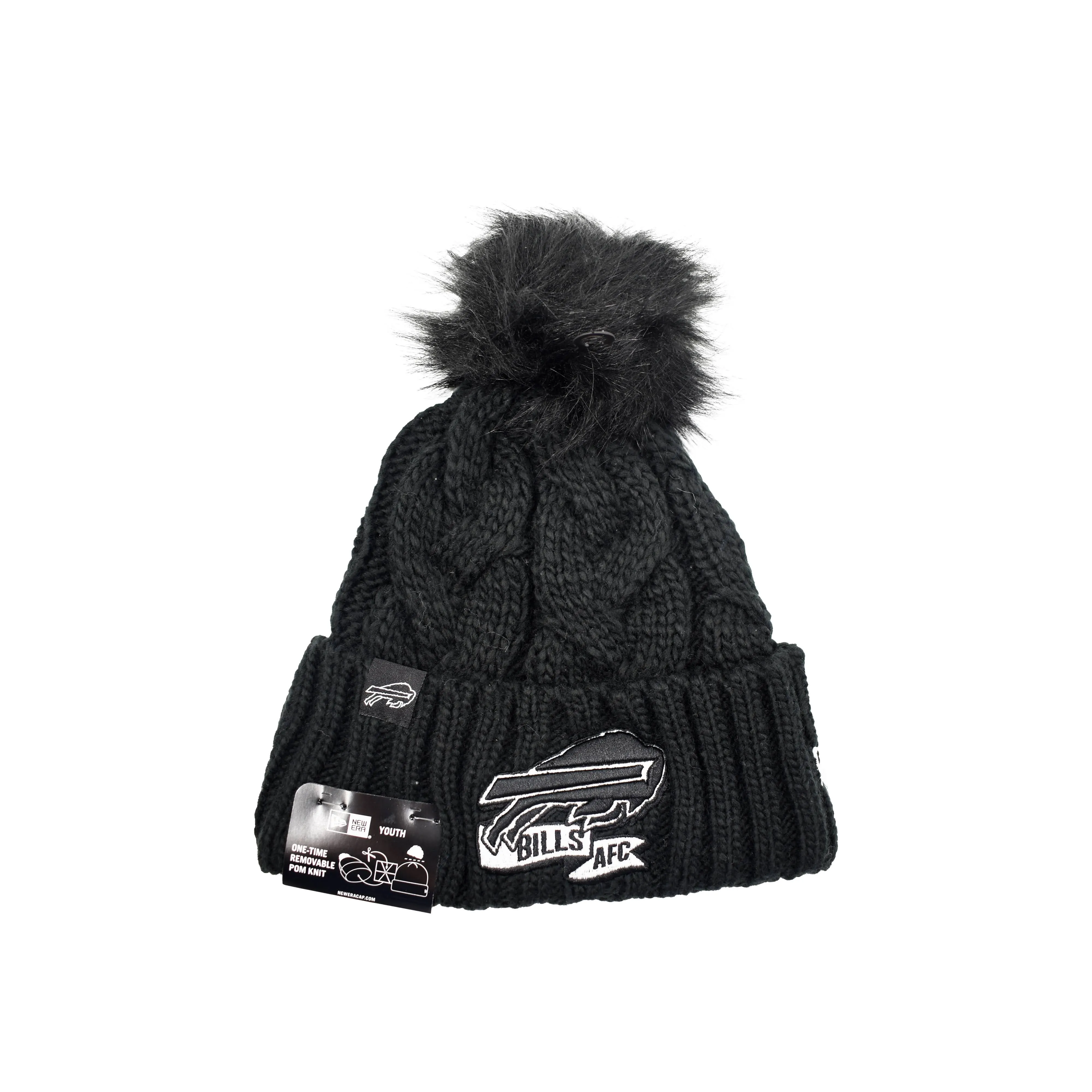 Youth Girls New Era Buffalo Bills Black Sideline Winter Beanie