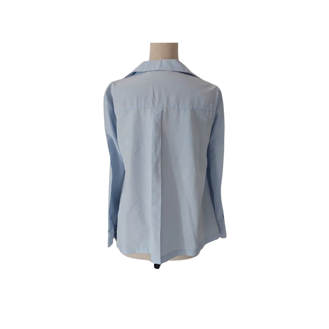 ZARA Light Blue Long-short Collared Shirt | Pre loved |