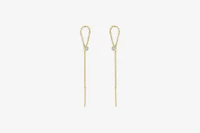 Zoe Chicco 14k Gold Diamond Bezel Threader Earrings