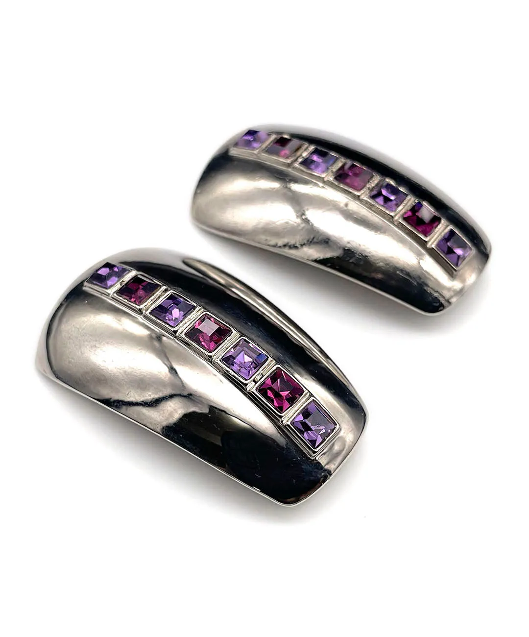 【ドイツ買付】ヴィンテージ SEIBOTH パープル ビジュー イヤリング/Vintage SEIBOTH Purple Bijou Clip On Earrings